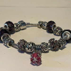 Purple Beaded Bracelet NEW